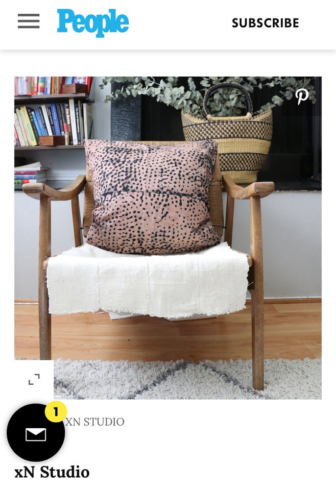 As seen on People.com. Fair Trade batik textile home goods for modern Boho home, pillows made in Ghana in partership with Osei-Duro. African home decor and textiles.