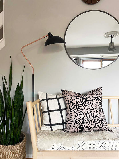 Modern, Batik and mudcloth textile home goods, pillow made in Ghana