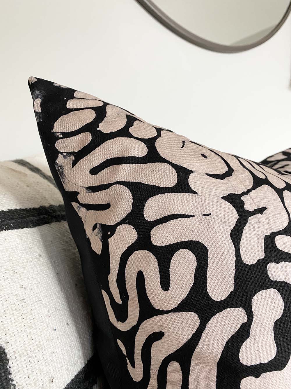 Modern, Batik and mudcloth textile home goods, pillow made in Ghana