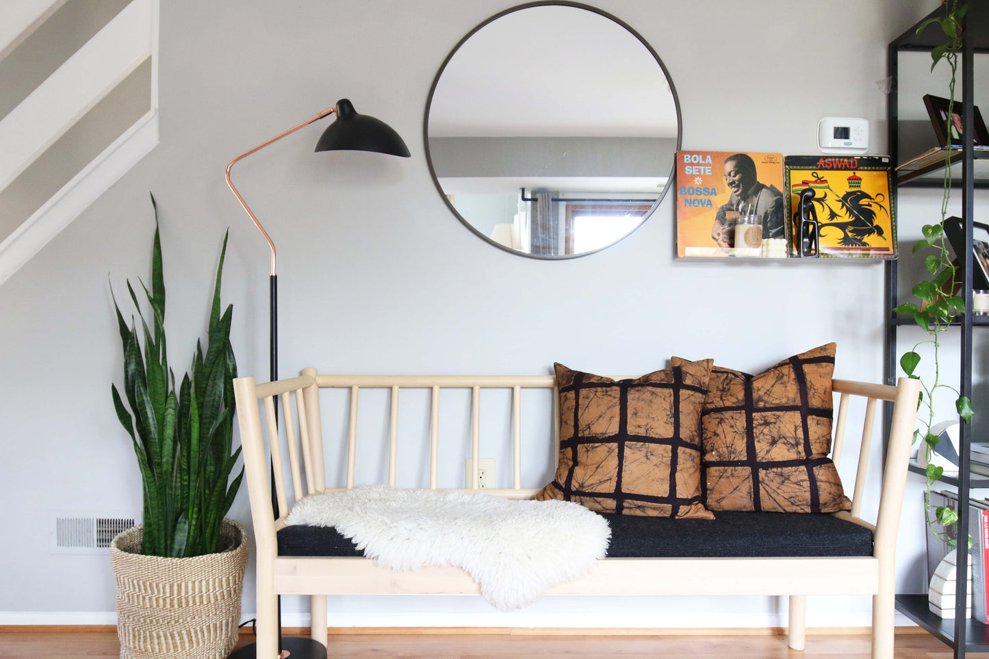 Batik textile home goods for modern Boho home, pillows made in Tanzania. Fair Trade.
