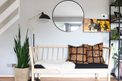 Batik textile home goods for modern Boho home, pillows made in Tanzania. Fair Trade.