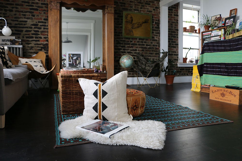BD-2 Handpainted Mudcloth Pillow Cover
