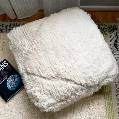 Berber Moroccan Pouf - Ivory