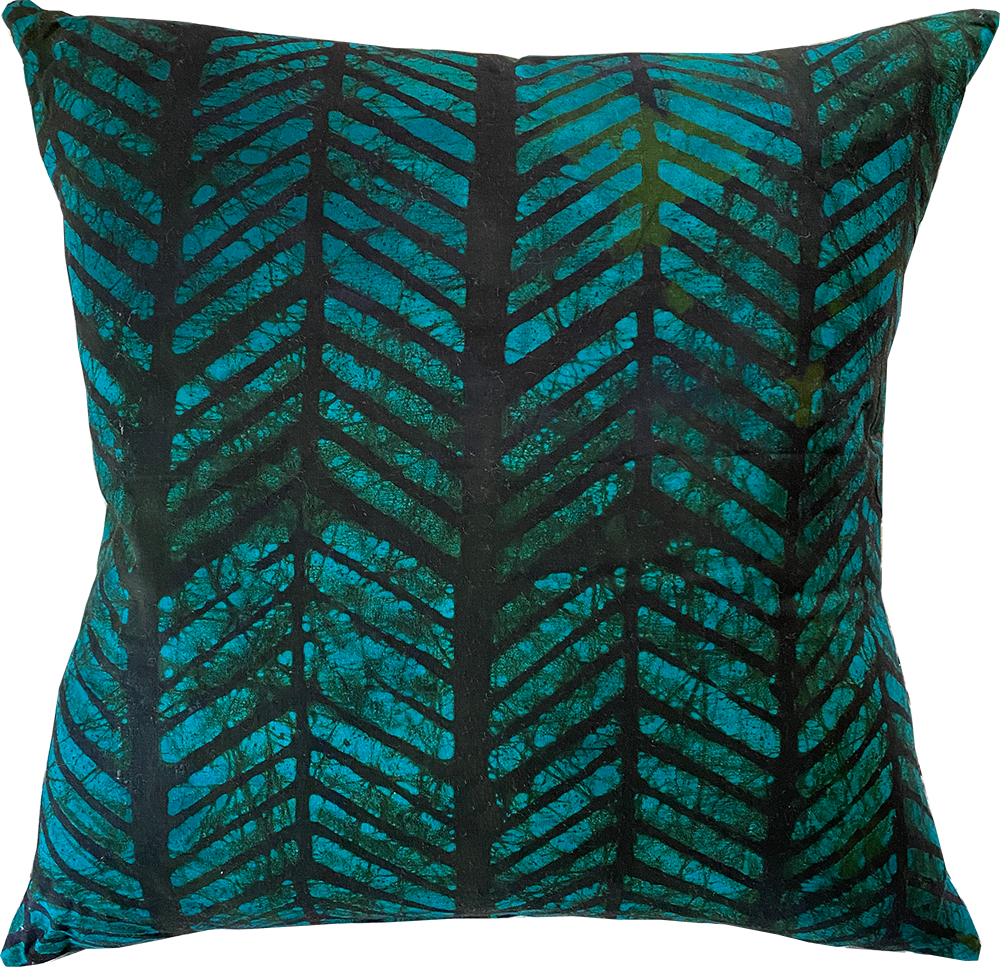 Fair Trade batik textile home goods for modern Boho home, pillows made in Tanzania. African home decor and textiles.